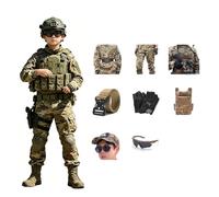 Disfraz Militar for Niños, Set Soldado del Ejército con Accesorios, Traje de Juego de rol, Regalo for Halloween y Cumpleaños(140cm)