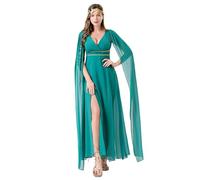 Disfraz Mujer Carnaval Vestido Griego Largo De Gasa Blanca Con Estampado De Copos De Nieve Plateados Para Fiestas De Halloween Disfraz De Diosa Atenea Para Mujer Con Cinturón De Cuerda Dorada Y Velo