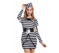 Disfraz Mujer Mujeres Convicto Knacki Prisionera Criminal Talla M/L W-0055