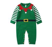 Disfraz Navidad Bebe Disfraz Tutina Babbo Natale Neonato para Bebé Niño y Niña Mono con Sombrero Resiste eficazmente el frío niños Pequeños Traje de Navidad Pijamas Ropa (3-Green, 3-6 Months)