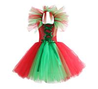 Disfraz Navidad Bebe, Vestido de desfile para niñas pequeñas, fiesta de Navidad, punto, disfraz de cosplay, vestidos, conjunto de diadema de moda (Green, 10-12 Years)