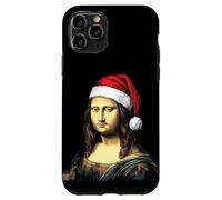 Disfraz navideño de Mona Lisa con Sombrero de Papá Noel Carcasa para iPhone 11 Pro