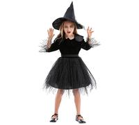 Disfraz NiñA Halloween, Elegante Vestido GóTico De Encaje para NiñAs Disfraz De Cosplay para con Falda Voluminosa