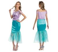 Disfraz oficial de Ariel de Disney para adultos, perfecto para Halloween y fiestas de disfraces, talla 12-14