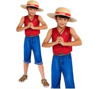 Disfraz Oficial De Pirata De Monkey D Luffy Para Niños Animación Talla 3-1