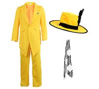 Disfraz para adulto amarillo enmascarado de los años 80, perfecto para eventos de disfraz, talla XXL