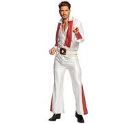 Boland-BOL83526 Disfraz de Elvis Rock 'N Roll Star para adulto, color blanco rojo, M (50/52) (Ciao Srl BOL83526)