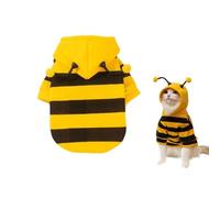 Disfraz para Gato,Halloween Perro,Ropa Abeja Mascotas para Perros Pequeños y Gatos,Sudadera con Capucha de Abejas para Gatos,Disfraz Mascota Halloween