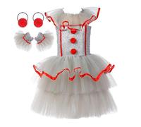 Disfraz para niños, disfraz para niñas, vestido de tul para niños - Juego de ropa para carnaval de Halloween de 2 a 10 años para uso diario, incluye cuello y pulseras