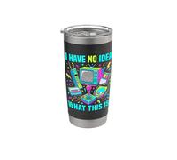 Disfraz para niños y niñas con texto en inglés "I Have No Idea What This Is 90s Boys 80s Vaso térmico de acero inoxidable de doble pared