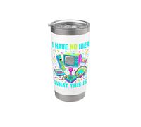 Disfraz para niños y niñas con texto en inglés "I Have No Idea What This Is 90s Boys 80s Vaso térmico de acero inoxidable de doble pared