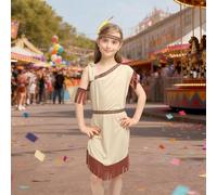 Disfraz para niños y niñas, disfraz histórico de danza para fiestas de cuento de hadas (beige, M)