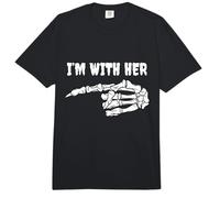 Disfraz para Parejas I'm with Her Skeleton a Juego para Halloween Comfort Colors Adult Heavyweight T-Shirt