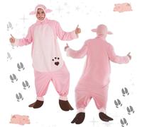 Disfraz pijama cerdo adulto traje invierno