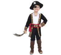 Disfraz Pirata Casaca Niño Color Negro Talla 5-6 Años Tamaño Infantil
