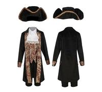 Disfraz Prince Versalles para niño de 2 a 10 años (5 piezas) - Chaqueta de terciopelo bordada dorada con accesorios - para espectáculo, fiesta real o ceremonia