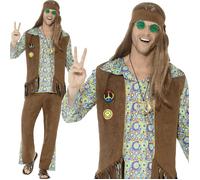 Disfraz Psicodélico Hippie De Los Años 60 Para Hombre Nuevo M-XL