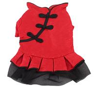 Disfraz Qipao para mascotas estilo chino | Cheongsam de algodón para cachorros/gatos/perros pequeños | Traje tradicional para fiestas/bodas/fotos | Suave y cómodo (L)