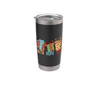 Disfraz religioso familiar de Navidad a juego con fe, esperanza, amor Vaso térmico de acero inoxidable de doble pared