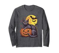 Disfraz Retro de Calabaza de Gato Negro para Halloween - Espeluznante Disfraz de murciélagos de Luna Manga Larga