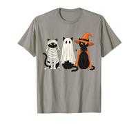 Disfraz Retro de Gato Bruja Fantasma de Momia, Lindo Amante de los Gatos espeluznantes Camiseta