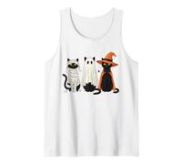 Disfraz Retro de Gato Bruja Fantasma de Momia, Lindo Amante de los Gatos espeluznantes Camiseta sin Mangas