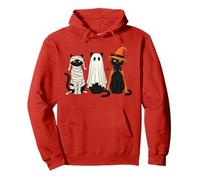Disfraz Retro de Gato Bruja Fantasma de Momia, Lindo Amante de los Gatos espeluznantes Sudadera con Capucha