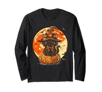 Disfraz Retro de Halloween con diseño de Gato Negro Calabaza otoño Temporada Manga Larga