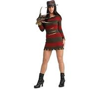 Rubbies- Miss Krueger Costume Pesadilla en ELM Street Disfraces de tamaño adulto, rayas, Color rojo, XS (Secret Wishes 888636