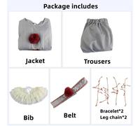 (Disfraz (sin zapatos), L) Disfraz de payaso de It, Joker, Pennywise de Stephen Scary Kings, para Halloween