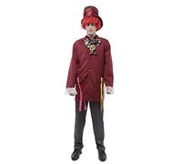 Disfraz Sombrerero Loco Hombre, Disfraz de Loco Auténtico del País de las Maravillas para Costume de Halloween Carnaval y Fiestas de Cosplay (XL, PZ8961)