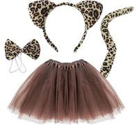 Disfraz Tigresa Leoparda Gata Niña o Mujer. Disfraces Leopardas Con Diadema, Pajarita, Falda y Cola. Disfraces De Gata o Animales Con Accesorios.