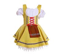 Disfraz tradicional de Oktoberfest alemán para niñas, vestido de tirolesa alemana para niñas de 3 a 12 años, disfraz de sirvienta bávara de Oktoberfest, verde, 8-10 años