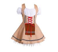 Disfraz tradicional de tirolesa alemana para niñas de 3 a 12 años, disfraz bávaro para el Oktoberfest, caqui, 10-12 años