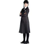 Disfraz Uniforme Colegio Con Peluca Wednesday Addams Miércoles Addams Talla M
