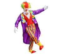 Disfraz unisex de payaso para espectáculo y fiesta con volantes, traje elegante (Dark Purple, XXXXXL)