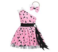 Disfraz Vestido de Pebbles Picapiedra con Diadema para Bebe Disfraz Infantil de Piedra para Niña Niño Vestido Carnaval Halloween Cavernicola Ropa