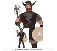 Disfraz Vikingo Para Hombre Fiestas Guirca Marrón Poliéster Histórico