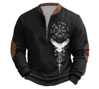 Disfraz vikingo para hombre, sudadera con media cremallera, suéter de mitología nórdica, suéter de invierno, tatuajes vikingos, suéter de trabajo, ropa de calle, gótica, medieval, sudaderas vintage