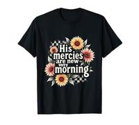 Disfraz vintage de His Mercies Are New Every Morning con forma de girasol Camiseta