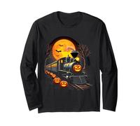 Disfraz Vintage de Tren de Halloween, Calabaza, Fantasma, Hombres, Mujeres y niños Manga Larga