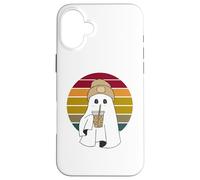 Disfraz vintage espeluznante lindo fantasma café helado Halloween Carcasa para iPhone 16 Plus