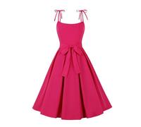 Disfraz vintage para mujer, falda a cuadros, vestido con lazo, s Anime juego de rol, vestido para fiesta de Halloween rosa 1950s Rockabilly 1950s Cocktail, X#hot Pink, M