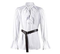 Disfraz vintage renacentista para hombre, camisa de manga corta, camisa de ocio para vikingos medievales, piratas, camisas, piratas, faldas de armas, túnica, ropa de guerras, algodón, disfraz para