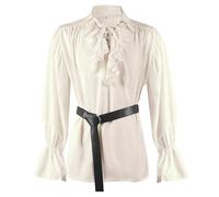 Disfraz vintage renacentista para hombre, camisa de manga corta, camisa de ocio para vikingos medievales, piratas, camisas, piratas, faldas de armas, túnica, ropa de guerras, algodón, disfraz para