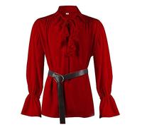 Disfraz vintage renacentista para hombre, camisa de manga corta, camisa de ocio para vikingos medievales, piratas, camisas, piratas, faldas de armas, túnica, ropa de guerras, algodón, disfraz para