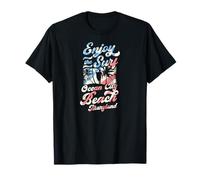 Disfruta De La Surf Ocean City Beach Maryland Retro Style Surfing Camiseta