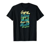 Disfruta De La Surf Ocean City Beach Maryland Retro Style Surfing Camiseta