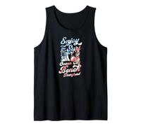 Disfruta De La Surf Ocean City Beach Maryland Retro Style Surfing Camiseta sin Mangas