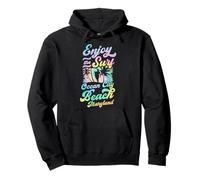 Disfruta De La Surf Ocean City Beach Maryland Retro Style Surfing Sudadera con Capucha